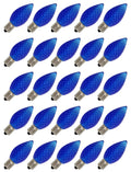 25 Pack C7 Faceted LED Blue Replacement Light Bulbs for Christmas Light Strings, 0.7W LED Vintage Light Bulbs for C7 Outdoor String Lights, Candle Lamps, Night Lights, E12 Candelabra Base
