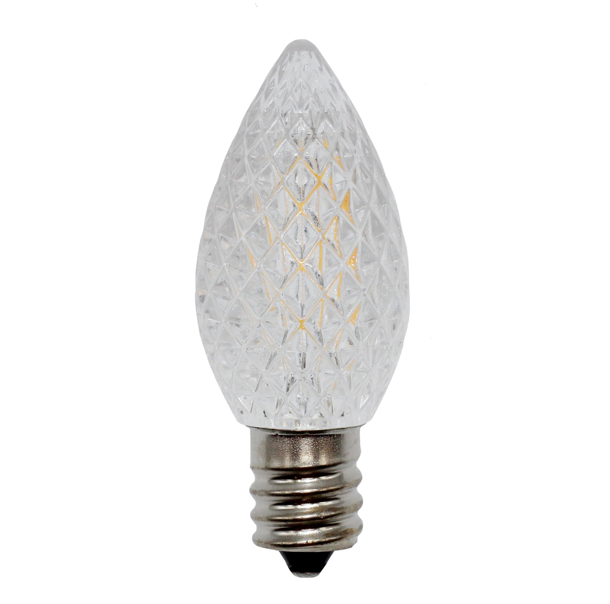 25 Pack C7 Faceted LED White Replacement Light Bulbs for Christmas Light - close-up