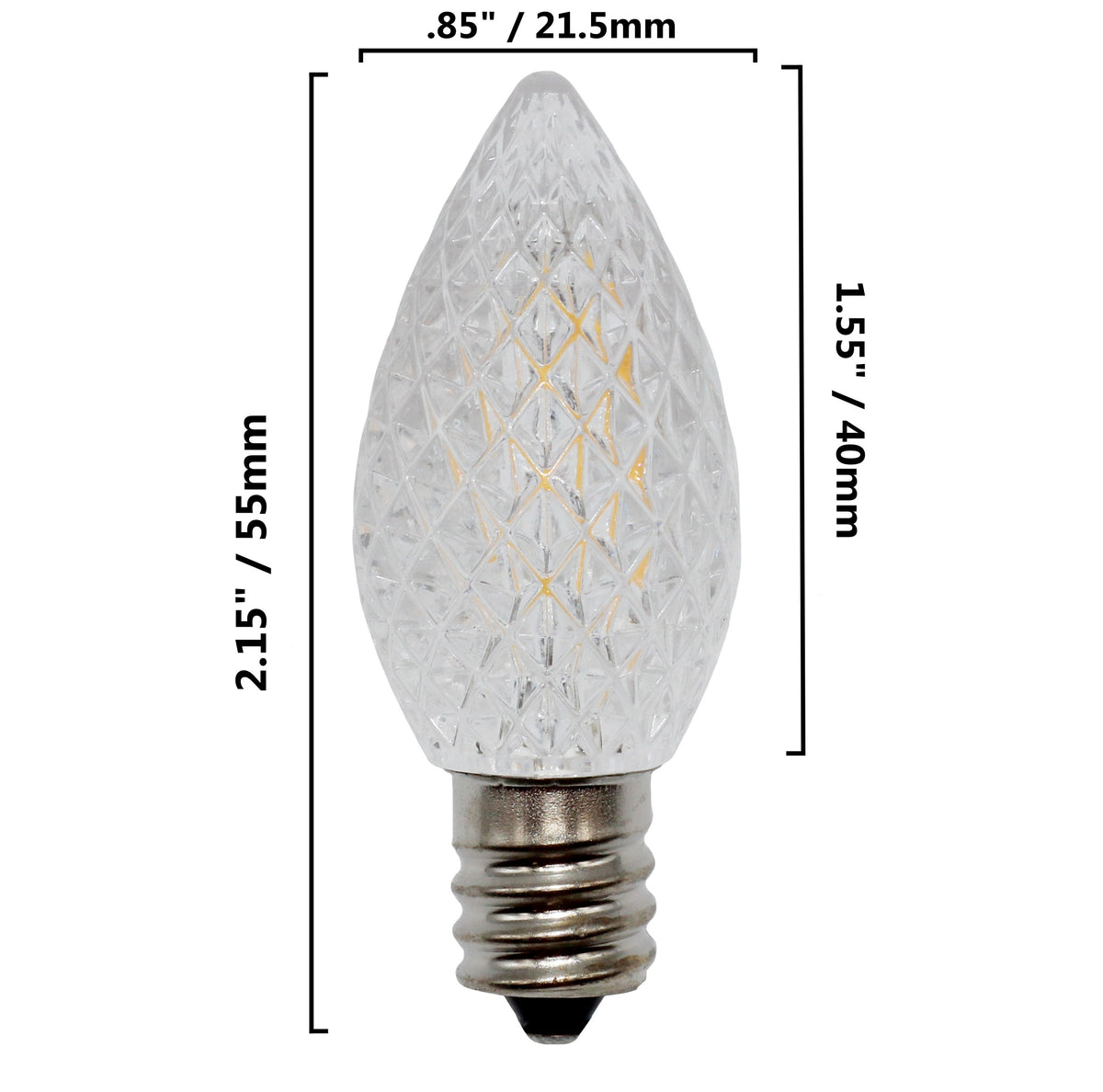 25 Pack C7 Faceted LED Purple Replacement Light Bulbs for Christmas Light - close-up