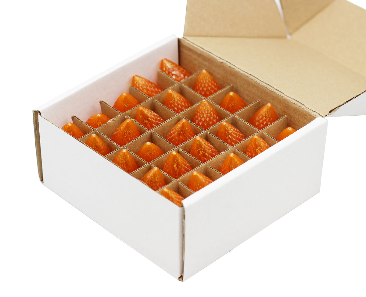 25 Pack C7 LED Faceted Orange Replacement Light Bulbs for Christmas Light - side view