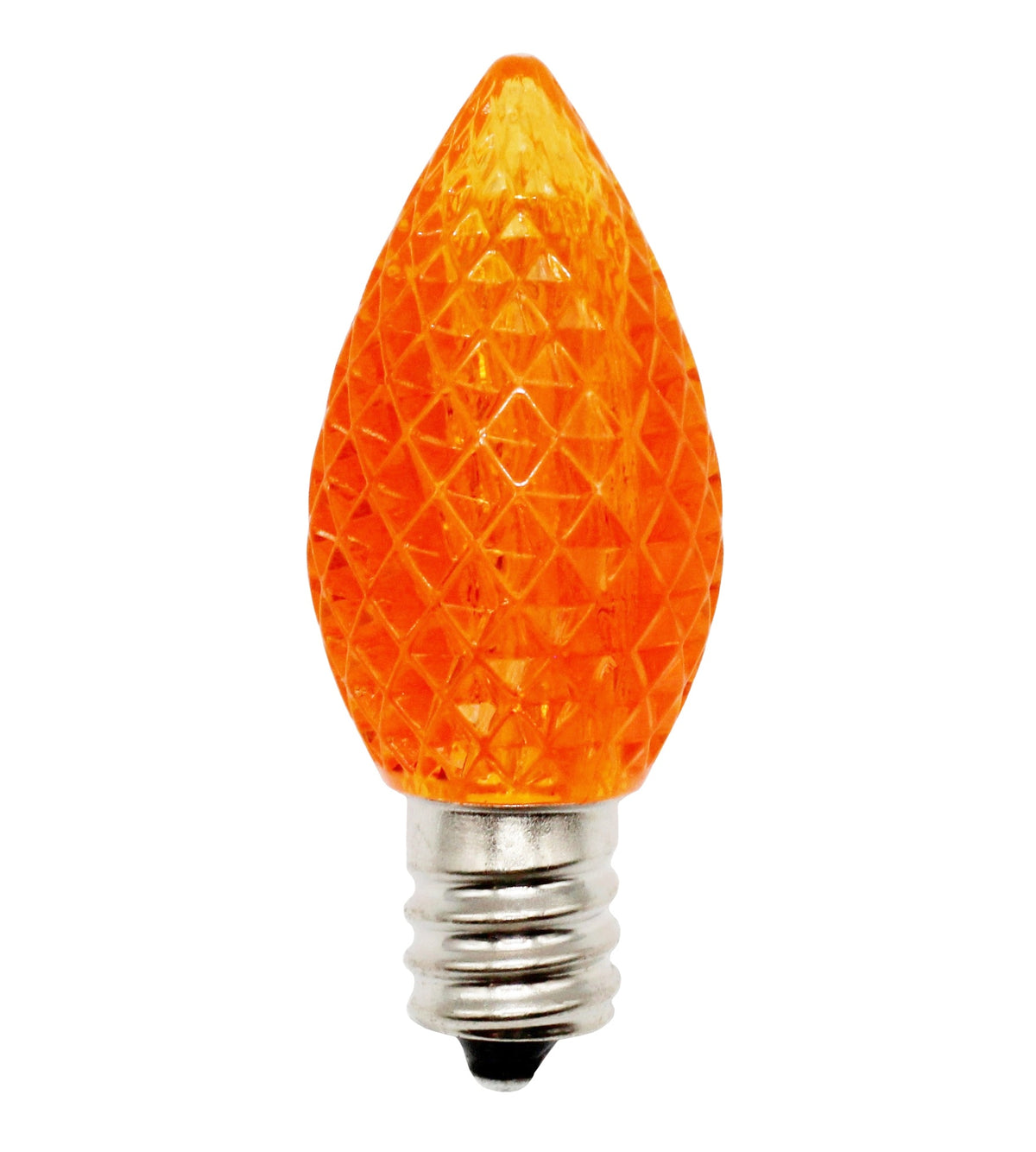 25 Pack C7 LED Faceted Orange Replacement Light Bulbs for Christmas Light - detail