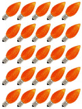 25 Pack C7 LED Faceted Orange Replacement Light Bulbs for Christmas Light Strings, 0.7W LED Vintage Light Bulbs for C7 Outdoor String Lights, Candle Lamps, Night Lights, E12 Candelabra Base