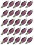 25 Pack C7 Faceted LED Purple Replacement Light Bulbs for Christmas Light Strings, 0.7W LED Vintage Light Bulbs for C7 Outdoor String Lights, Candle Lamps, Night Lights, E12 Candelabra Base