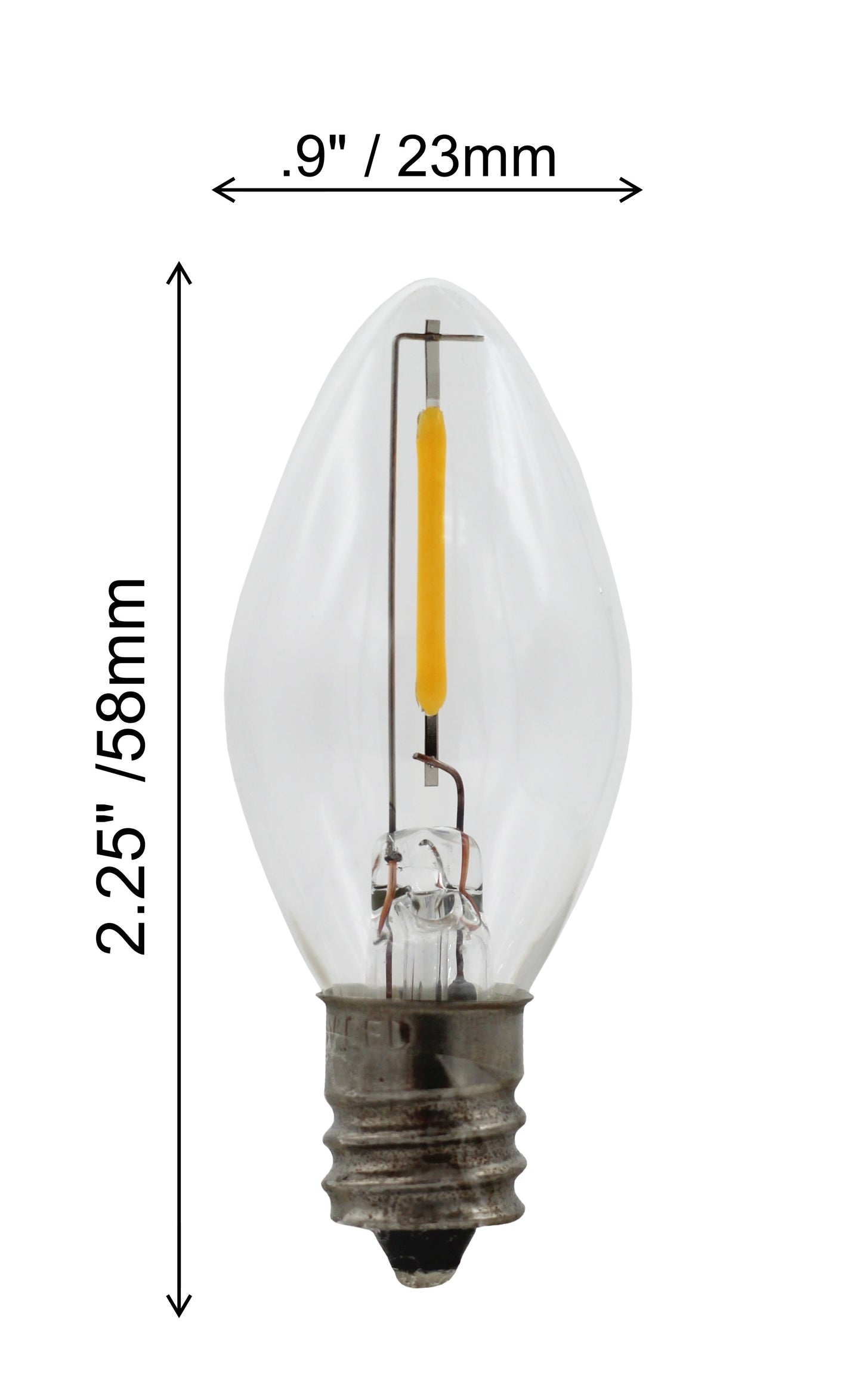 LED Night Light Bulbs (6 Pack), C7 Replacement Light Bulbs – 0.6W Equivalent to - side view