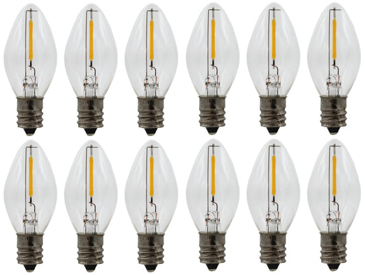 12-Pack LED Night Light Bulbs, C7 Replacement Light Bulbs – 0.6W Equivalent to - for candle