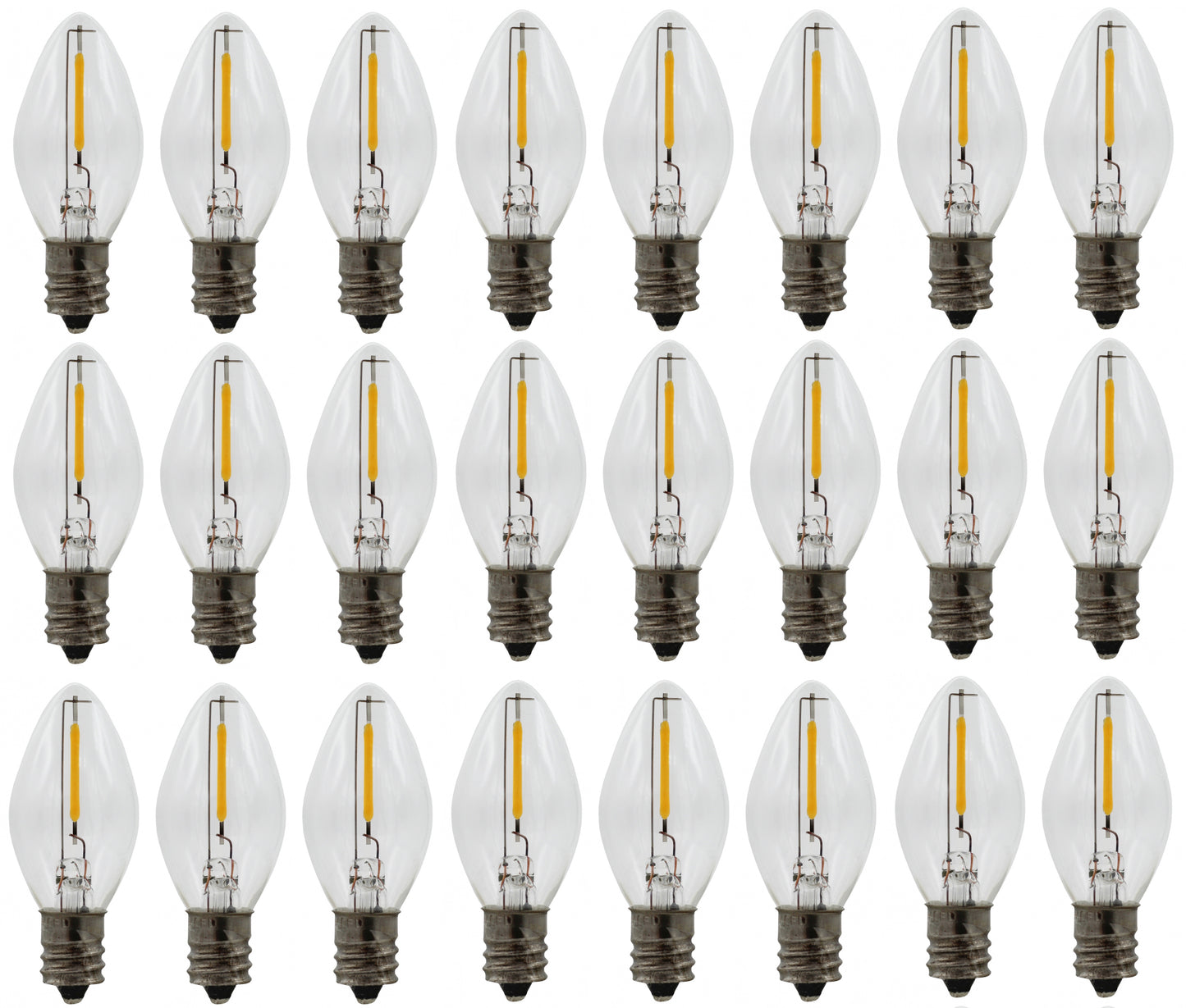 (25-Pack) C7 LED Replacement Night Light Bulb 7W Equivalent, C7 Candelabra Base - for candle