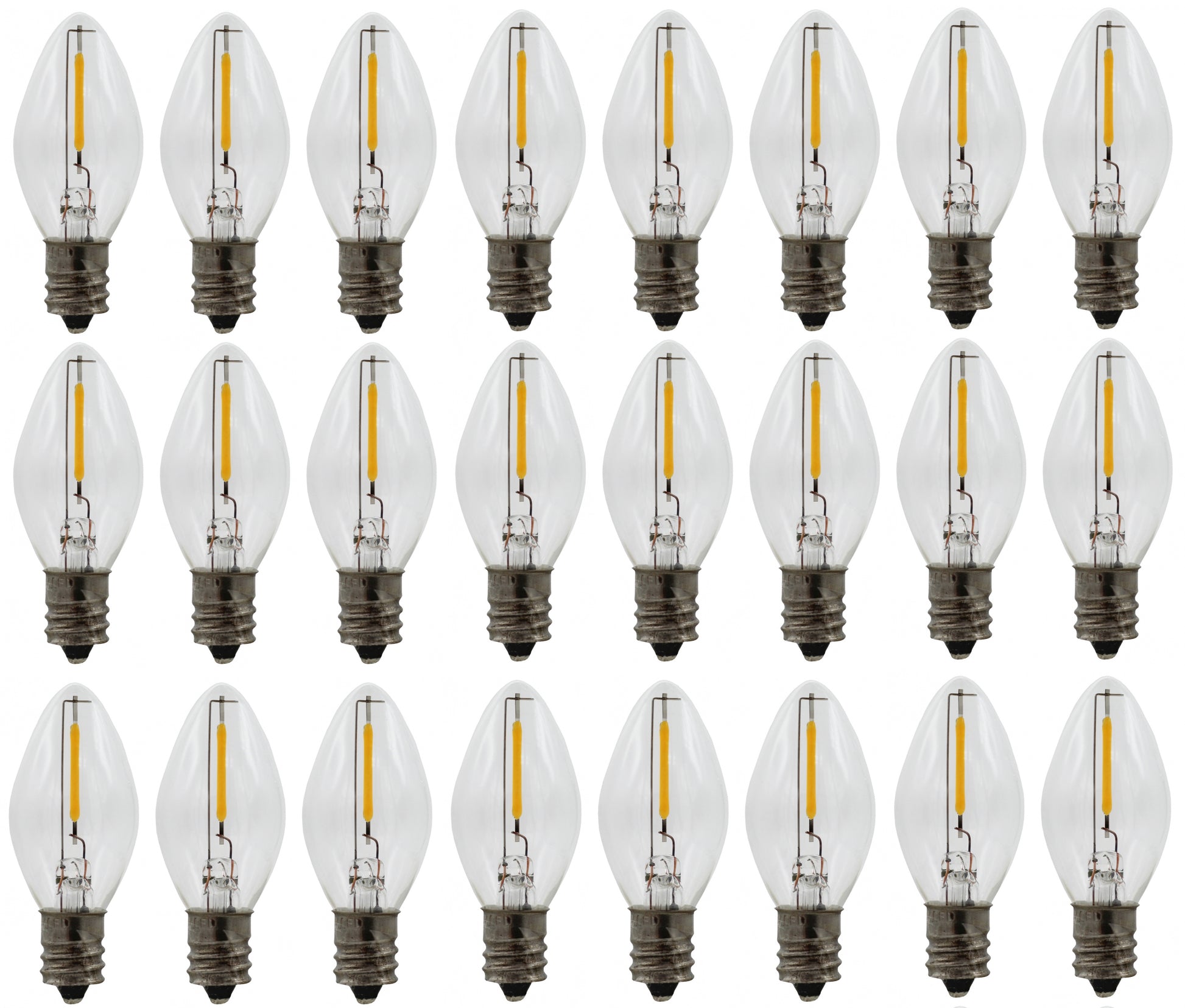 (25-Pack) C7 LED Replacement Night Light Bulb 7W Equivalent, C7 Candelabra Base - for candle