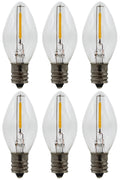 LED Night Light Bulbs (6 Pack), C7 Replacement Light Bulbs – 0.6W Equivalent to 7W Incandescent, White Warm 2700K for Indoor and Outdoor String Lights, Electric Window Candles