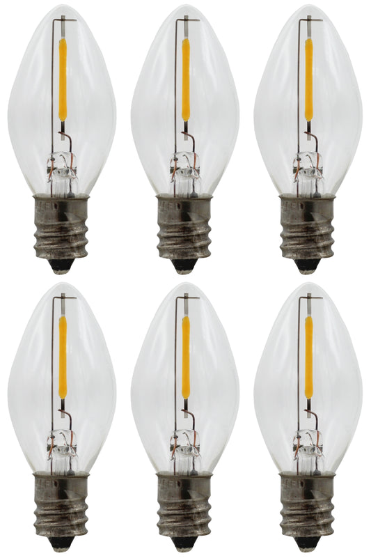 LED Night Light Bulbs (6 Pack), C7 Replacement Light Bulbs – 0.6W Equivalent to - for candle
