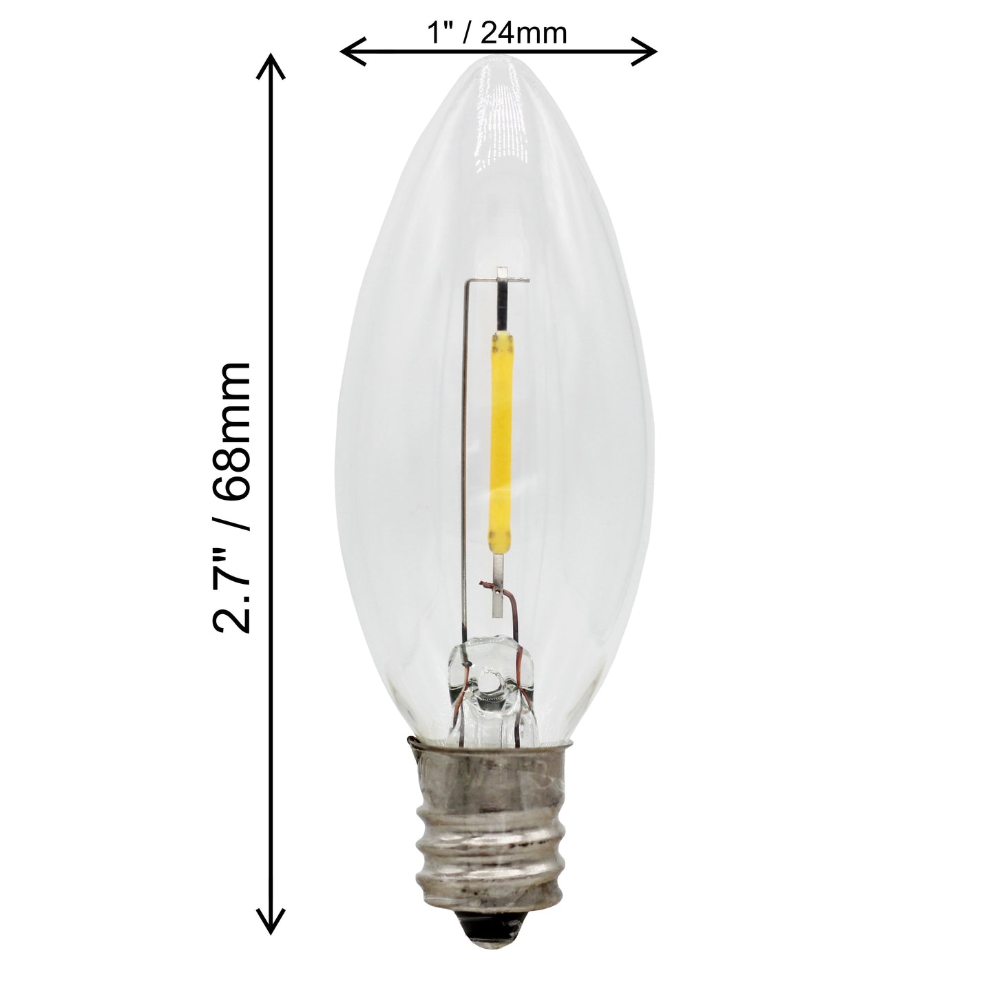 12-Pack LED Replacement Light Bulbs for Electric Candle Lamps, Window Candles, - side view