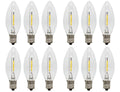 12-Pack LED Replacement Light Bulbs for Electric Candle Lamps, Window Candles, Chandeliers - 7 Watt Equivalent Candelabra, Clear, Steady Burning, 120v 7w Bulb