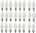 25-Pack LED Replacement Light Bulbs for Electric Candle Lamps, Window Candles, Chandeliers - 7 Watt Equivalent Candelabra, Clear, Steady Burning, 120v 7w Bulb