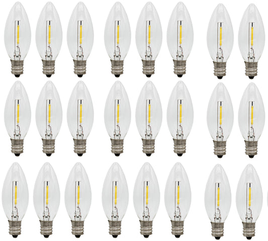 25-Pack LED Replacement Light Bulbs for Electric Candle Lamps, Window Candles, - for christmas
