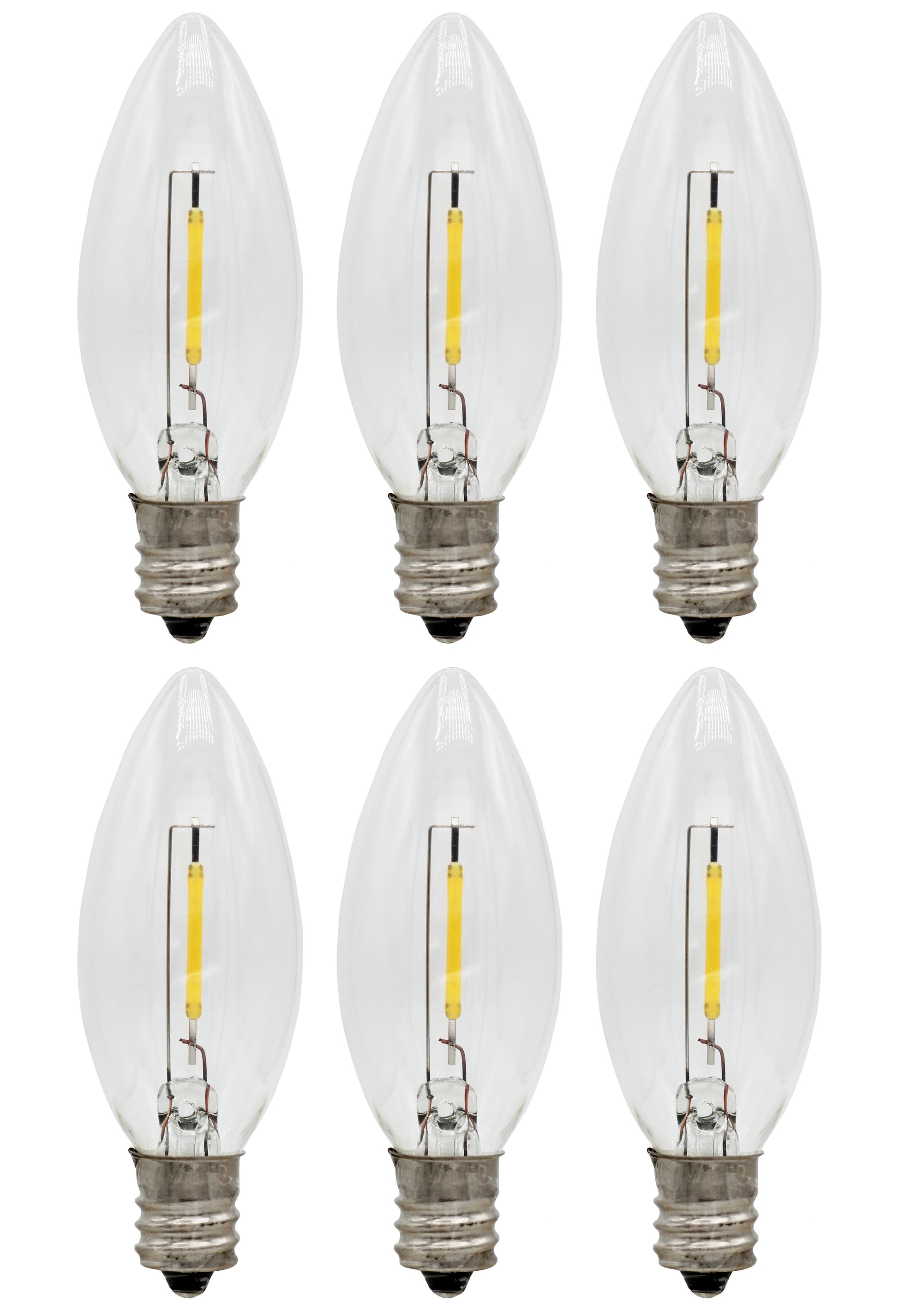 6-Pack LED Replacement Light Bulbs for Electric Candle Lamps, Window Candles, - for christmas