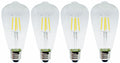 4-Pack Dimmable Vintage LED Light Bulbs 40 Watt Equivalent, ST64 Antique Edison LED Filament Bulbs, E26 Base, Glass Style Great for Home Decor, Bedroom, Office, Bar, Dorm