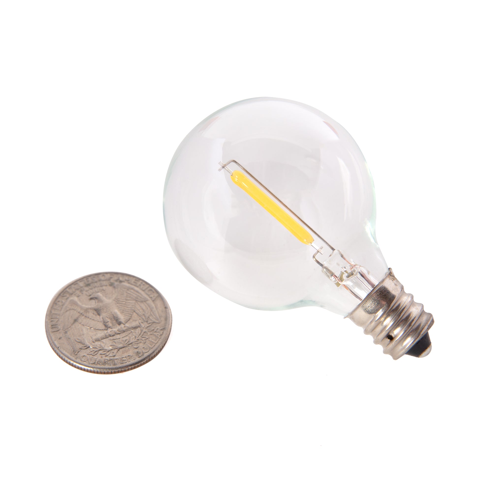 Clear LED Globe G40 Replacement Bulbs for Outdoor String Lights - 0.7W 120V Fit - detail