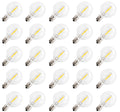 Clear LED Globe G40 Replacement Bulbs for Outdoor String Lights - 0.7W 120V Fit E12 Candelabra Screw Base Light Sockets, 1.5 Inch Size for Patio String Decor | 25 Pack