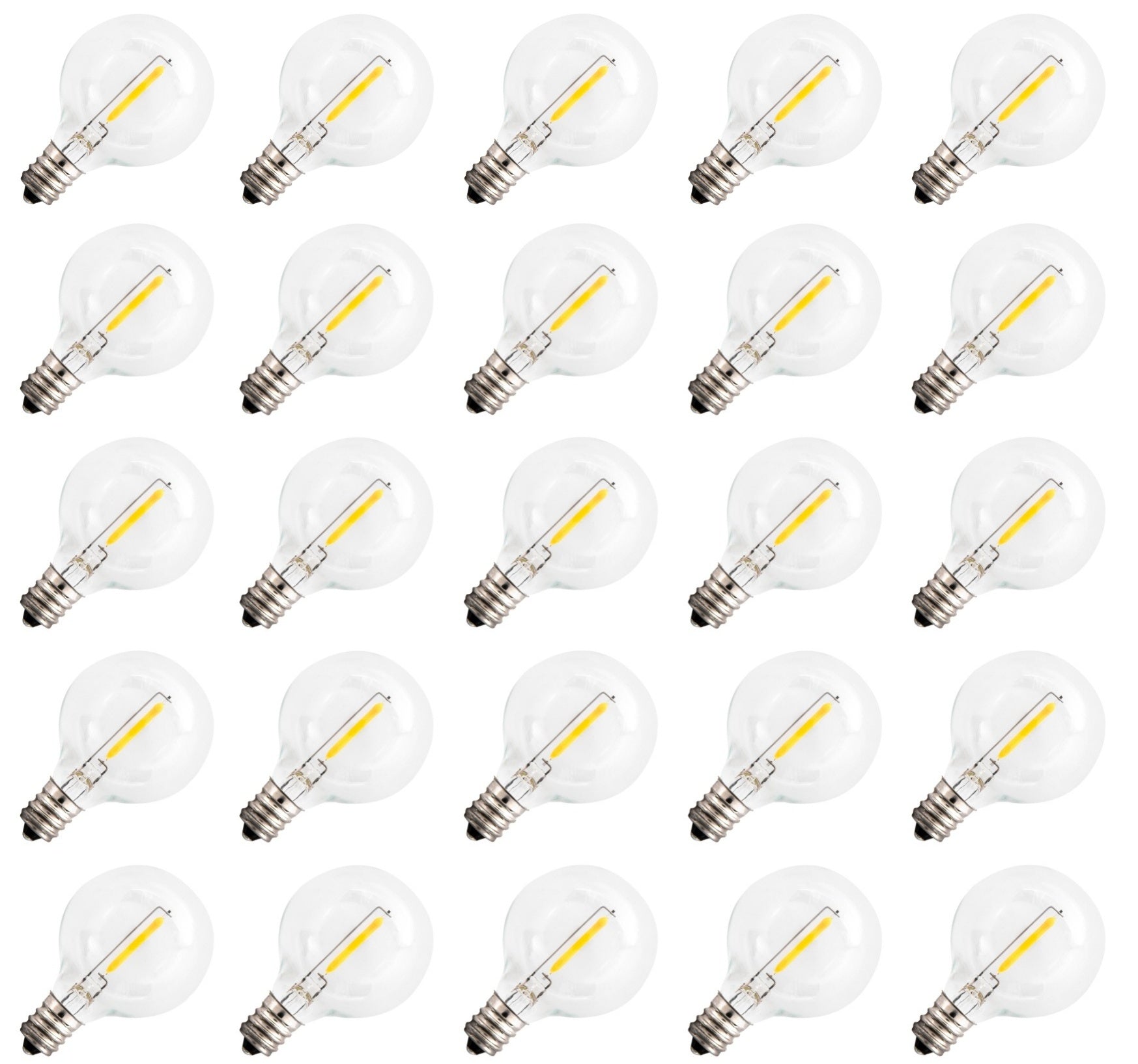 Clear LED Globe G40 Replacement Bulbs for Outdoor String Lights - 0.7W 120V Fit - glass