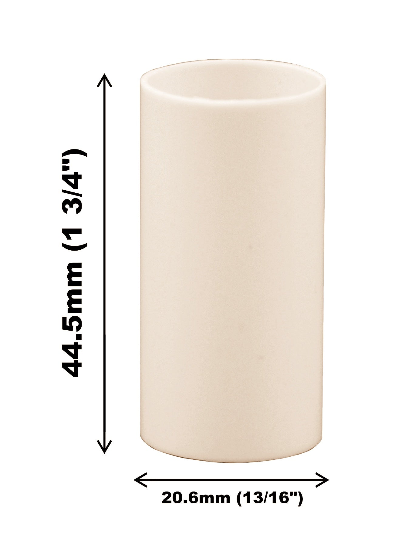 Creative Hobbies 1 3/4 Inch Tall Cream Plastic Candle Covers Sleeves Chandelier - side view