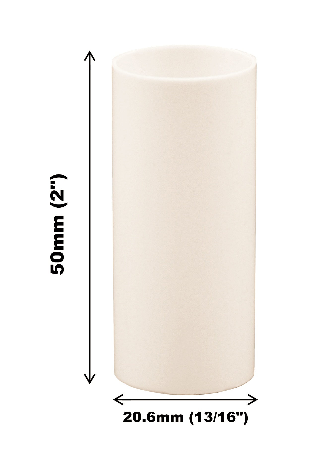 Creative Hobbies 2 Inch Tall Cream Plastic Candle Covers Sleeves Chandelier - side view