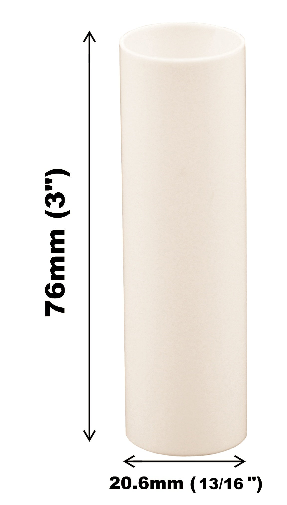 Creative Hobbies 3 Inch Tall Cream Plastic Candle Covers Sleeves Chandelier - side view
