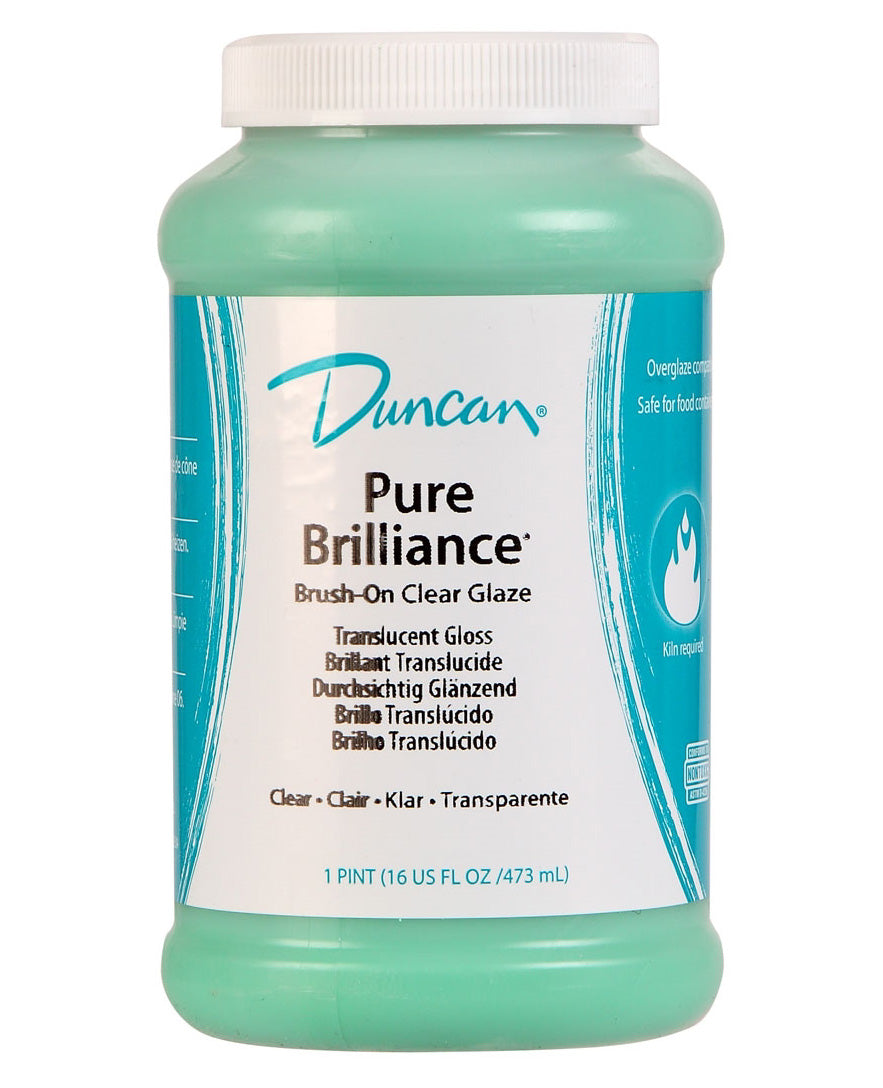 26395 Pure Brilliance Clear Glaze Brush-on Glaze For Ceramics 16 Oz Jar