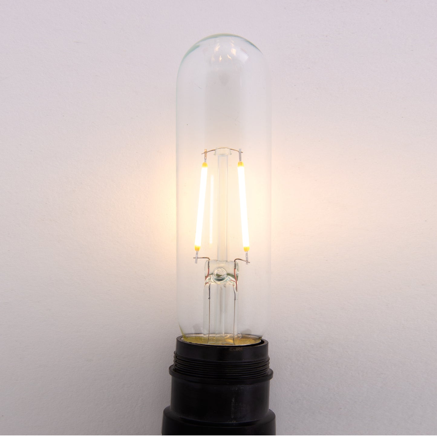 Clear 1.5W LED T10 Tubular Light Bulb - Nickel Plated E26 Medium Base (25 Watt - detail
