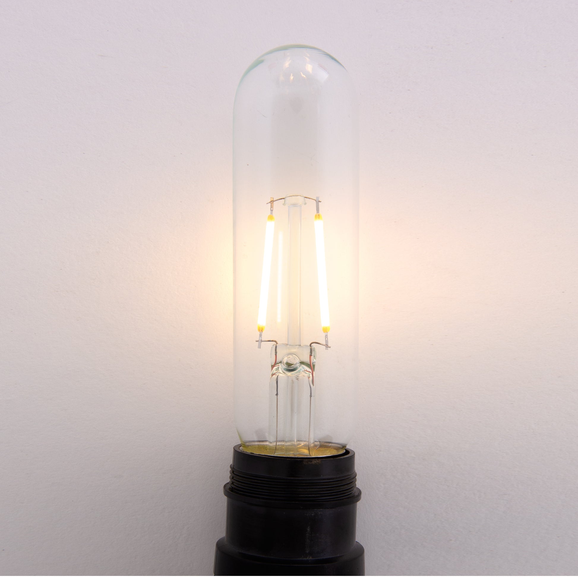 Clear 1.5W LED T10 Tubular Light Bulb - Nickel Plated E26 Medium Base (25 Watt - detail