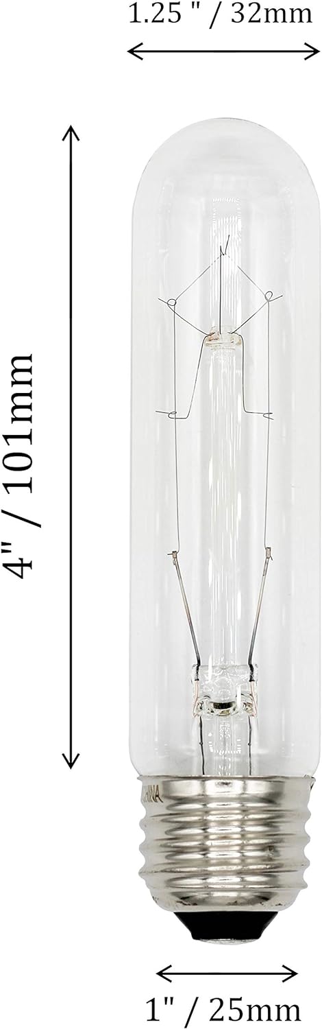 Creative Hobbies® 308 (Pack of 4) 25T10/CL - 25 Watt T10 Clear Tubular - 120V - - detail