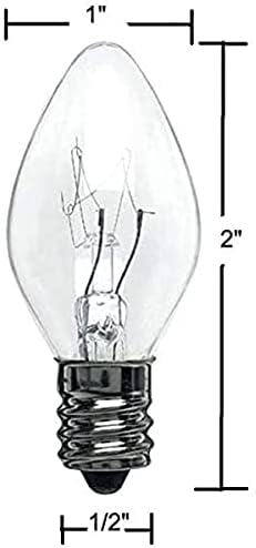 Opaque Orange C7 E12 Steady Burning Bulbs, 7 Watt - 25 Pack