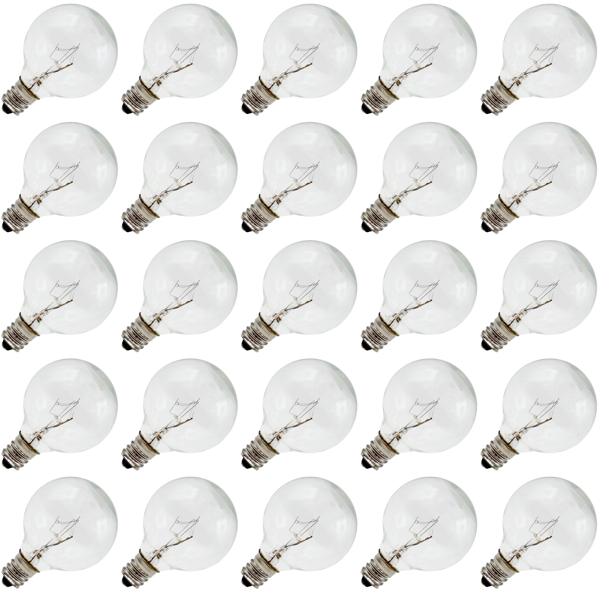 Clear Globe G40 Replacement Bulbs for Outdoor String Lights - 5W 120V Fit E12 - glass