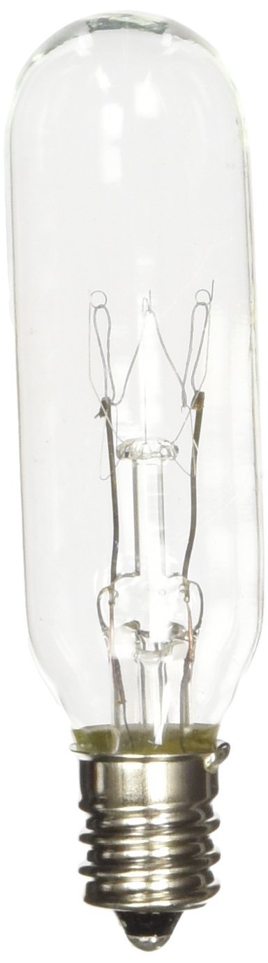 15W T6 Incandescent Tubular Bulbs, 120V, E12 Candelabra Base, Clear Glass, Warm - detail