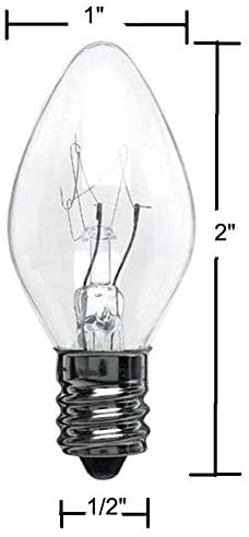 3228x25 (25 pack) - 7C7/CL, 7 Watt, C7 Night Light, Longer Life 130 Volt, - close-up