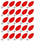 25 Pack C7 LED Red Replacement Light Bulbs for Christmas Light Strings, 0.7W Ceramic LED Vintage Light Bulbs for C7 Outdoor String Lights, Candle Lamps, Night Lights, E12 Candelabra Base