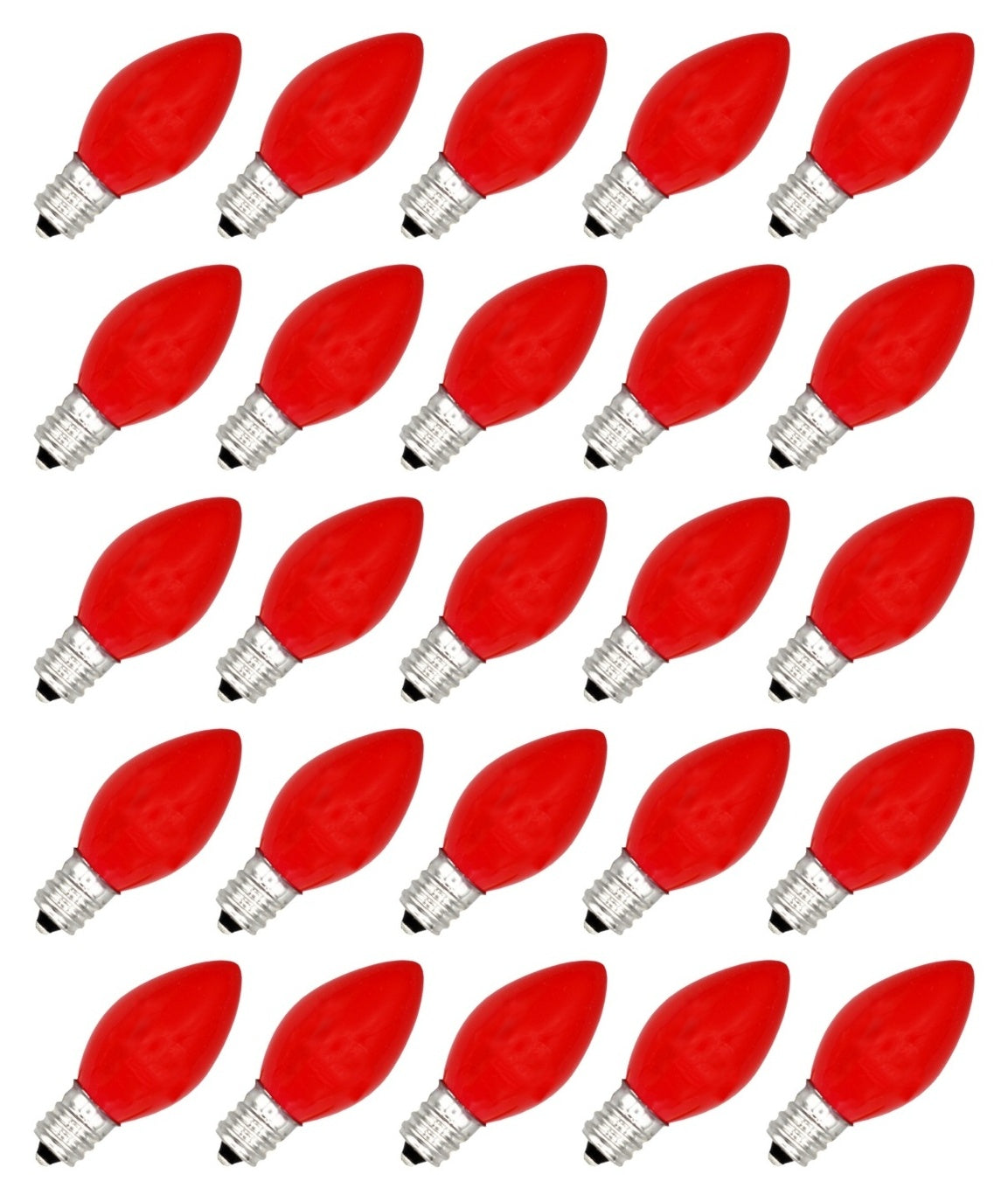 25 Pack C7 LED Red Replacement Light Bulbs for Christmas Light Strings, 0.7W - for night light