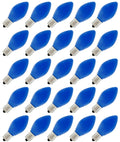 BOX OF 25 NIGHT LIGHT CANDLE LAMP BULBS -7 watt, C7, -OPAQUE BLUE