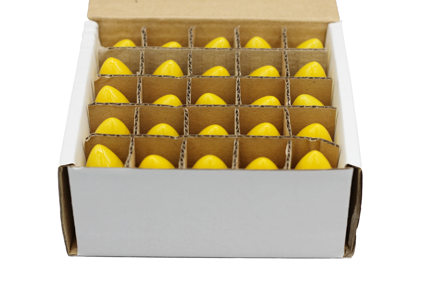 25 Pack C7 LED Yellow Replacement Light Bulbs for Christmas Light Strings, 0.7W - side view