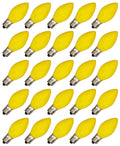 BOX OF 25 NIGHT LIGHT CANDLE LAMP BULBS -5 watt, C7, -OPAQUE YELLOW