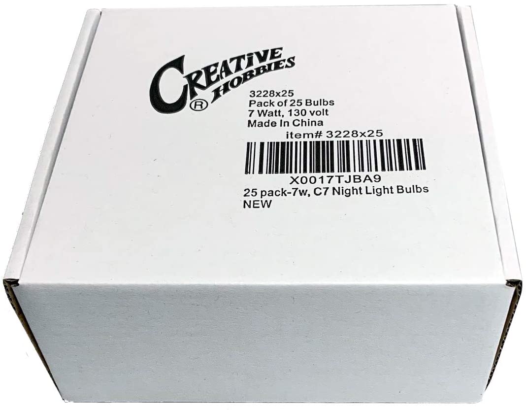 3228x25 (25 pack) - 7C7/CL, 7 Watt, C7 Night Light, Longer Life 130 Volt, - detail