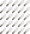 Clear Steady Burning C7 Clear Night Light Bulbs, 5W 120V, E12 Aluminum Screw Base