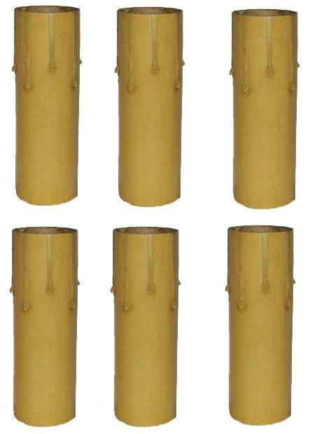 4" Fibre Drip Candle Cover For Medium (Edison) Base Lamp Sockets, 6 Pieces
