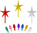 Multicolor Ceramic Christmas Tree Replacement Lights, 100 Twists and 3 Topper Stars