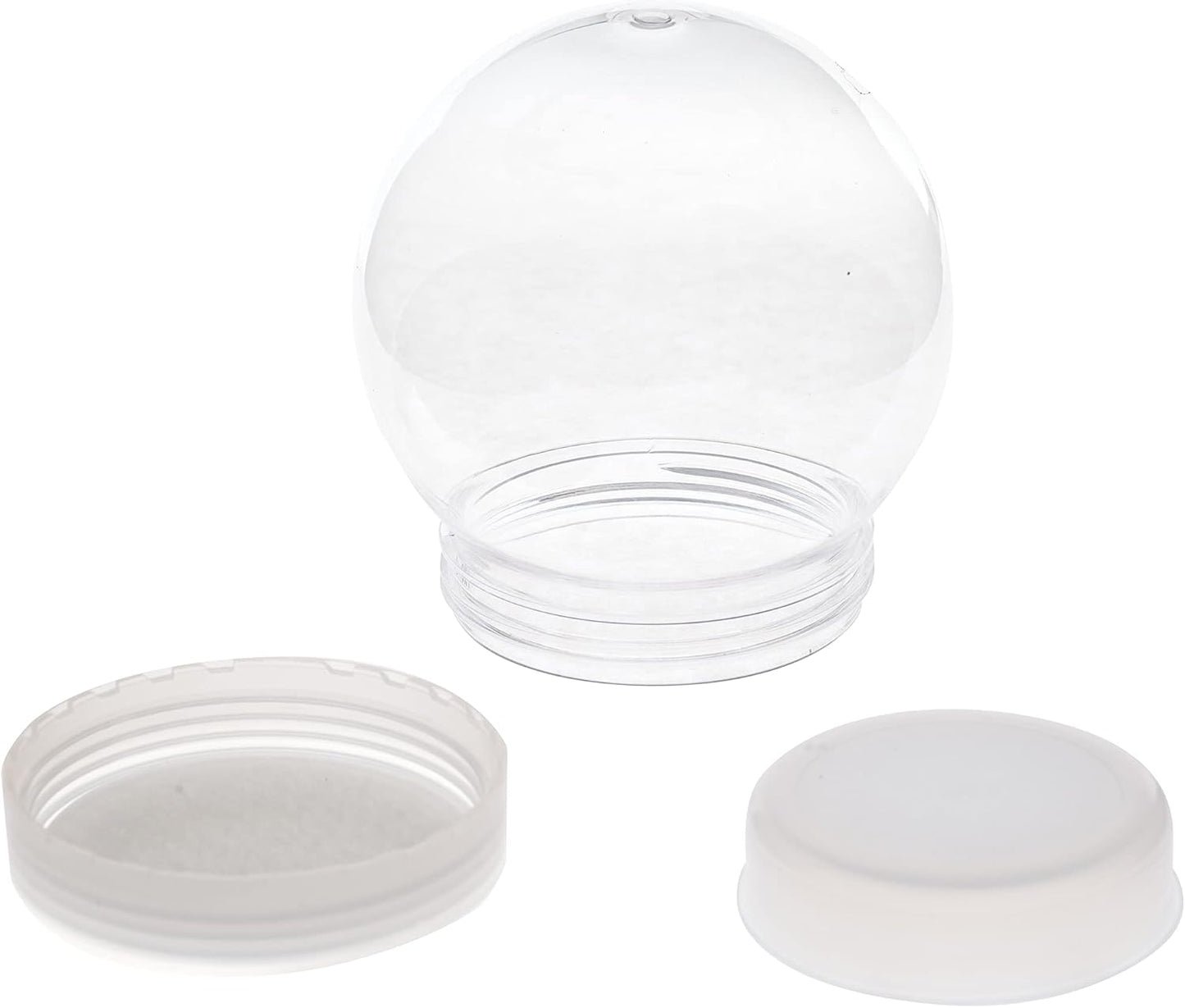 4 Inch DIY Clear Plastic Water Globe Snow Globe with Screw Off Cap - Case Pack of 24