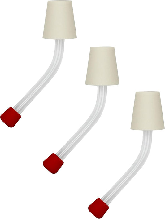 Hummingbird Feeder Tubes with Red Tip - for DIY Hummingbird Feeders, 1" Long Stopper | Pack of 3