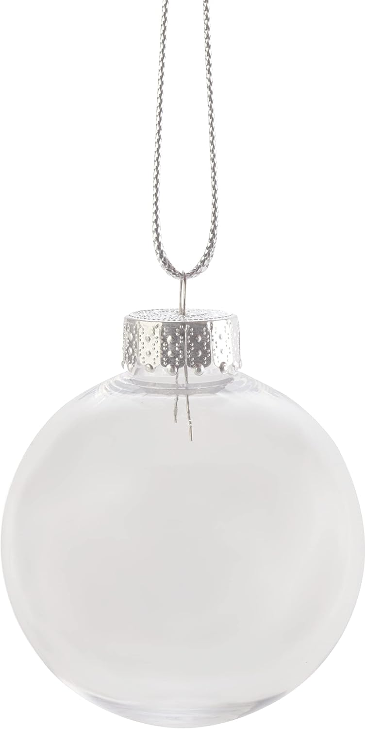 Clear Plastic Ball Ornaments 67mm (2-5/8") 25 Pack – DIY Crafts