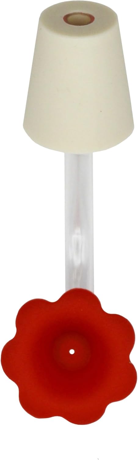 Floral Tip Hummingbird Feeder Tubes for DIY Hummingbird Feeders, 1" Long Stopper - Pack of 3