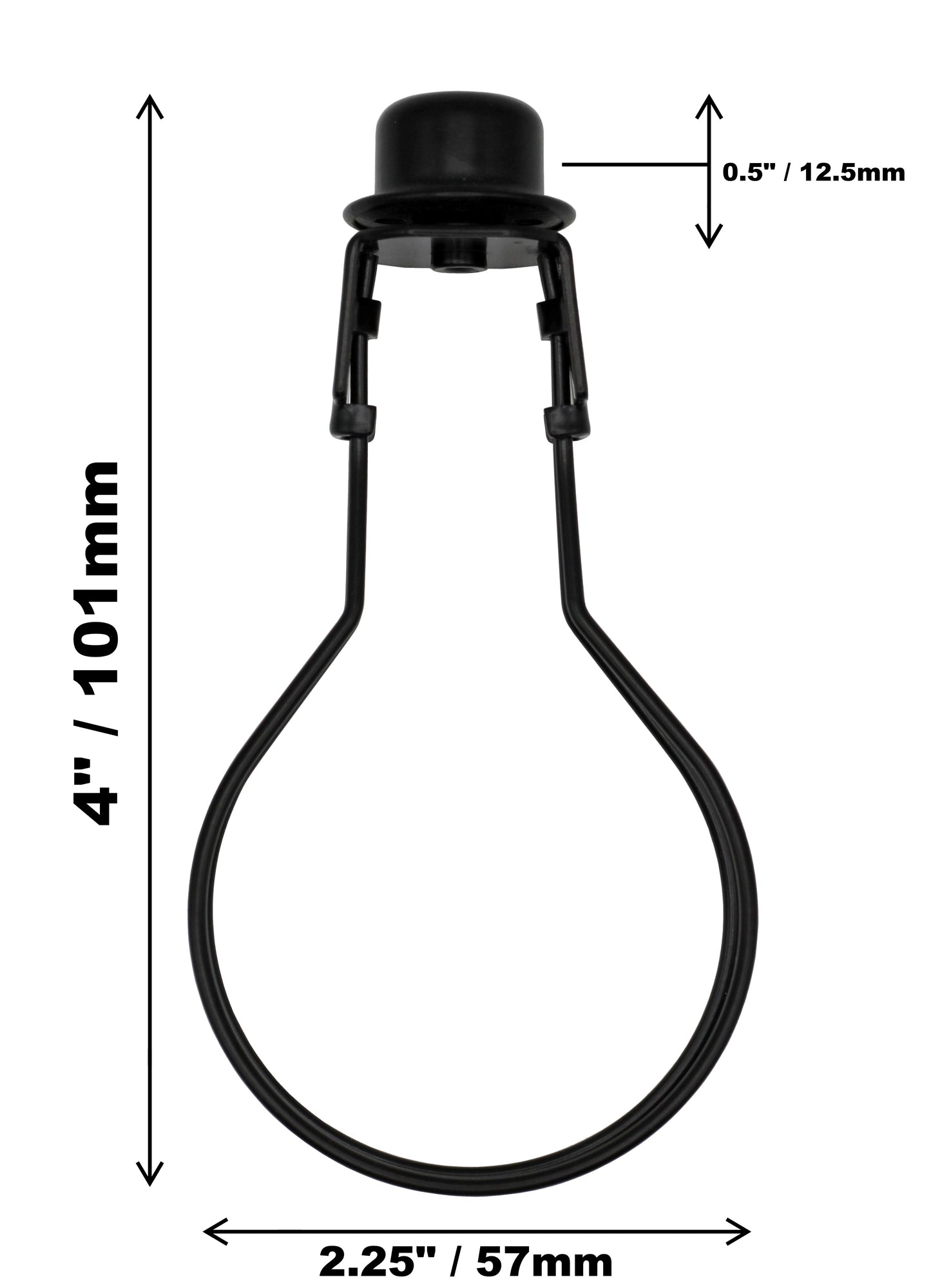 Lamp Shade Light Bulb Clip Adapter Clip on with Shade Attaching Finial Top, - side view