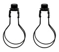 Lamp Shade Light Bulb Clip Adapter Clip on with Shade Attaching Finial Top, Black Color | 2 Pack
