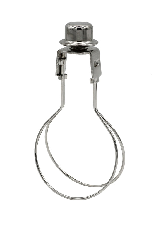 Lamp Shade Light Bulb Clip Adapter Clip on with Shade Attaching Finial Top, Silver Color | 1 Pack