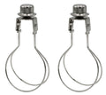 Lamp Shade Light Bulb Clip Adapter Clip on with Shade Attaching Finial Top, Silver Color | 2 Pack